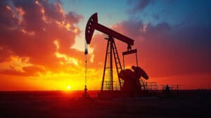 Sunset Oil Pump Jack Silhouette Energy Industry Extraction